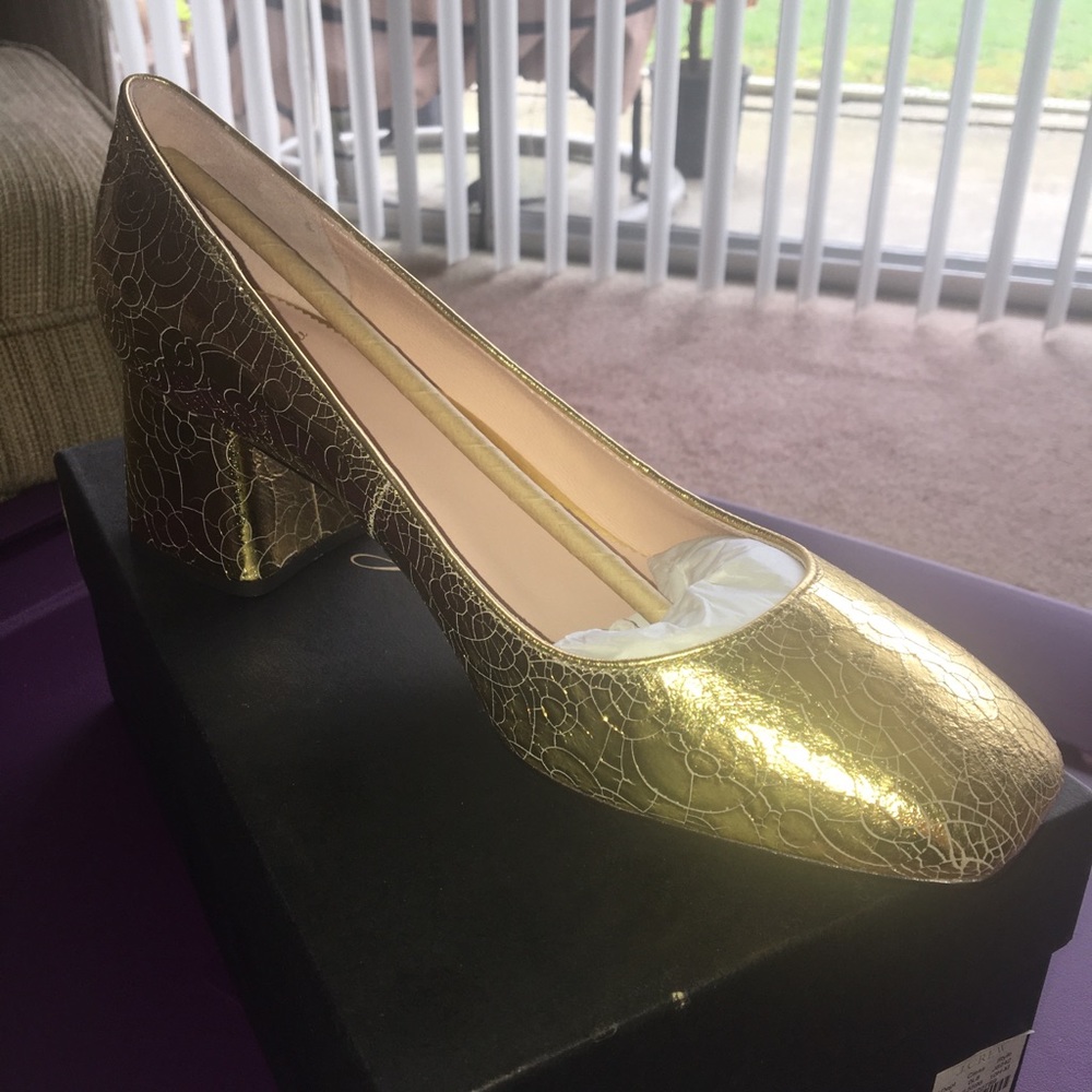 COPY - J. Crew Celia Pump With Cracked Metallic